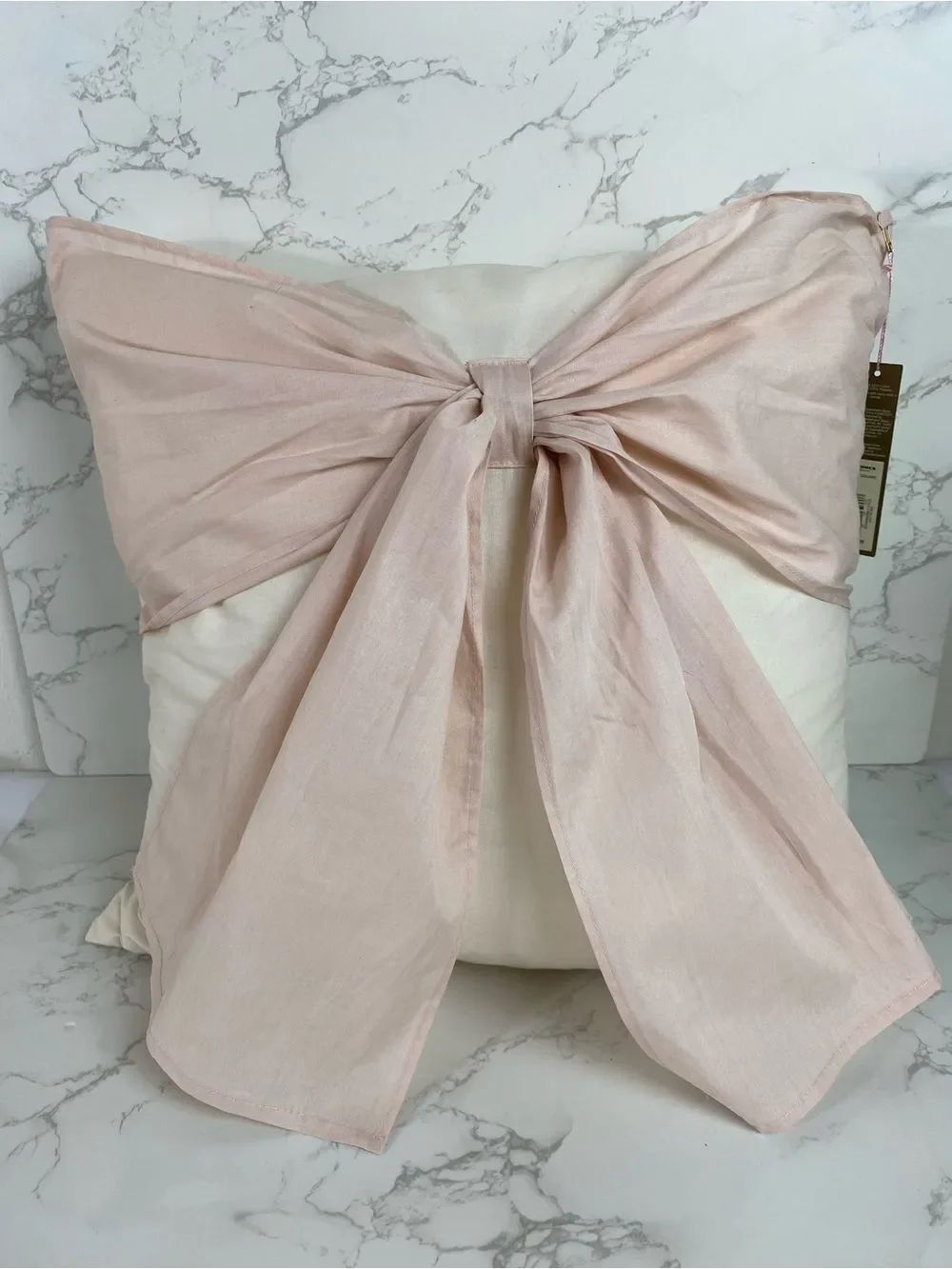 LC Lauren Conrad Blush Pink Bow Accent Pillow Cover